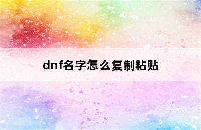 dnf名字怎么复制粘贴