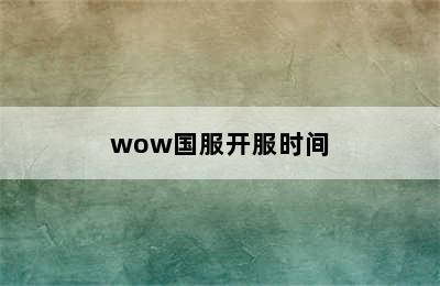 wow国服开服时间